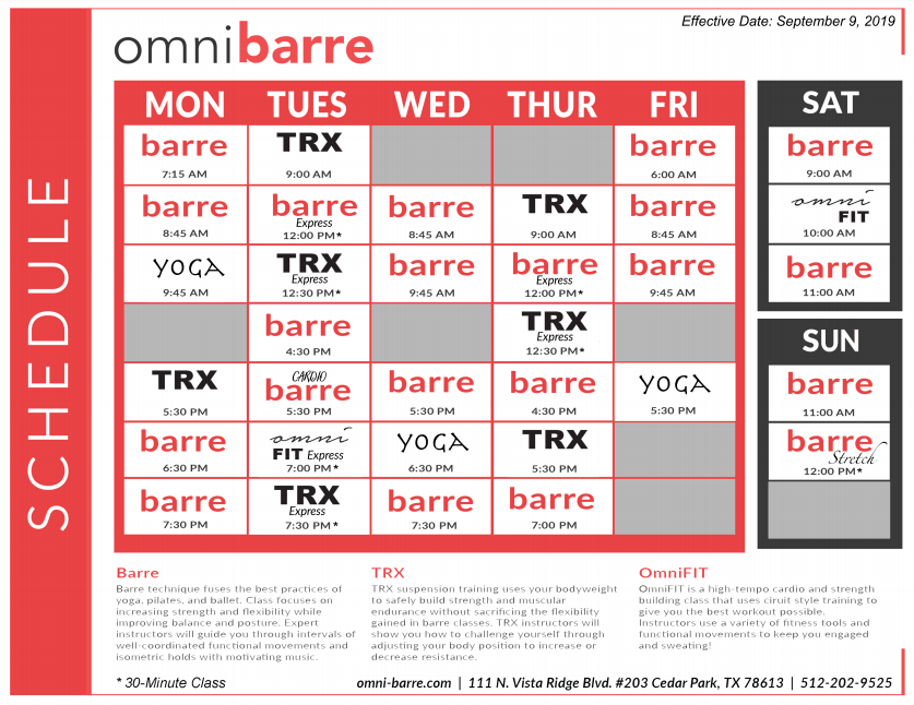 Bari Primary Schedule